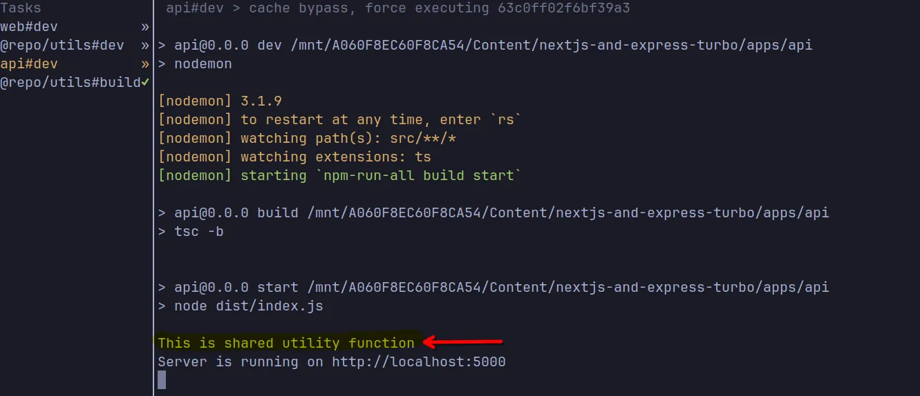 Backend Output
